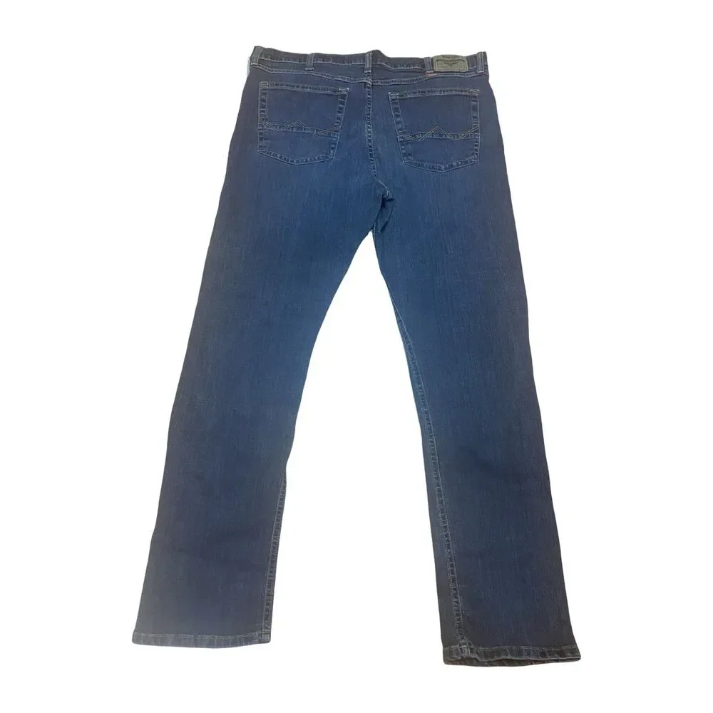 Wrangler Men's Slim Straight Blue Denim Jeans 38x32